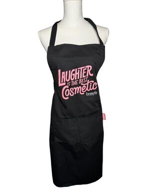 Benefit San Francisco Reversable Black Apron with pockets and ties in the back